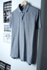(L-XL) Tommy Hilfiger トミーヒルフィガー 半袖 KARA（カラ）Tシャツ グレー 無地 ノームコア-18694