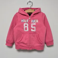 2T Tommy Hilfiger トミーヒルフィガー キッズ フード ジップアップ ピンクのサムネイル