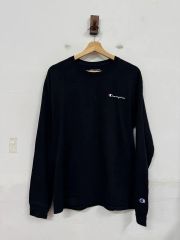 90s Champion アームボーダー 長袖Tシャツ 刺繍ロゴ チャンピオン 