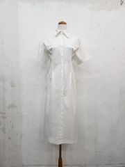 新品タグ付SANANDO デザインシャツワンピース ホワイト ボリューム袖 