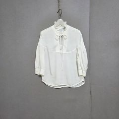 定価2.7万✨LOEFF シアーリボンタイブラウス ボウタイ 長袖 ホワイト 