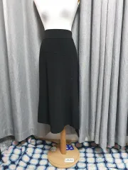 ストレッチ ブラック ロング丈スカート