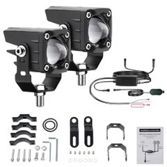 Shkalacar バイク フォグランプ 、オートバイ LED ドライビングフォグランプ 120W 18000LM 6 照明モード LED 補助ライト 配線ハーネスキットと取り付けブラケット付き トラクター トラック ATV UTV SUV  121147b4
