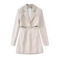 ZARA ザラ ベージュ カットアウト ONE PIECE S