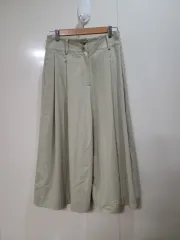 연그린 ツータック ワイド キュロット パンツ 66