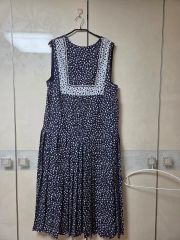 着物リメイク　いろいろな書生絣と雪ん子のジャンパースカート 着物リメイク・古布・書生絣・雪ん子絣・久留米青木綿ウエストリボン