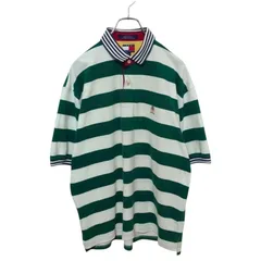【TOMMY HILFIGER】90s ロゴ刺繍 ボーダーポロシャツ A3713