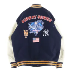AVIREX (アヴィレックス) ×MLB SUBWAY SERIES STADIUM JACKET サブウェイ シリーズ ロゴ刺繍 ジップアップ スタジアムジャケット スタジャン ネイビー 783-3252050のサムネイル
