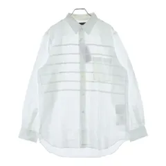 COMME des GARCONS HOMME (コムデギャルソンオム) 03SS 切り替えチェッカーデザイン ボタンダウン長袖コットンシャツ ホワイト PI-B004のサムネイル