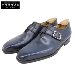 berluti　ベルルッティ　オルガ期 Bバックル シングルモンク ストラップシューズ メンズ ネイビー 7 1/2 15年製　7 1/2のサムネイル