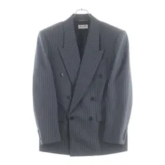 SAINT LAURENT PARIS (サンローランパリ) ストライプ柄 3B ダブルブレスト ウールテーラードジャケット グレー 786846 Y5H37のサムネイル