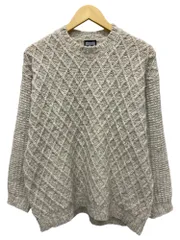 VERSACE JEANS COUTURE (ヴェルサーチェジーンズ) イタリア製 長袖 ダイヤ柄編み ニット セーター D-TK-388 L アイボリー メンズ/028のサムネイル