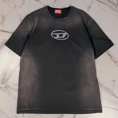 DIESEL T-ADJUST-Q8 1dr Dロゴ S/S TEE L ブラック メタル フェード加工のサムネイル