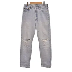 リーバイス Levi's 501 デニムパンツ ジーンズ ダメージ加工 W30 L32 水色 ライトブルー ■ECE003