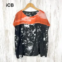 美品 iCB アイシービー STAR BURST スターバースト ノースリーブ チュニック オレンジ レディース トップスのサムネイル