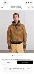 カラー kolor 2025AW ストライプ Vネック カーディガン ニット 3 