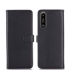 [신품] [Viesa] 클래식 레트로 수첩 형 케이스 호환성 Xperia 1 III / docomo SO-51B / au SOG03 대응 SONY 스마트 폰 케이스 (블랙) PU 가죽 지갑 형 옆으로 열 수첩 케이스 적용 소니 익스페리아 so51 1
