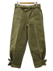 ヴィンテージ VINTAGE フランス軍 40s M35 モーターサイクルパンツ リネン オーバーパンツ メタルボタン オリーブ のサムネイル