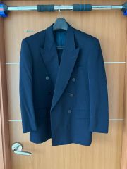 S330/美品 90s BURBERRY ダブルスーツ ツイード AB6 紺 - メルカリ