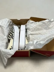 ボックスO 1回着用 VANS ヴァンズ チェッカーボード プラットフォーム スリッポン 240