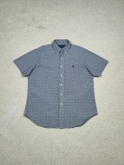 90s polo Ralph Lauren 半袖チェックシャツ 短丈 LL - メルカリ