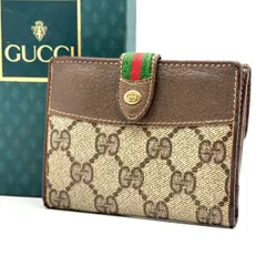 静かに惹かれる】 GUCCI 二つ折り財布 GGスプリーム シェリーライン