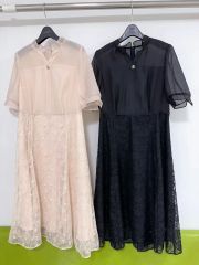 美品】シンシアローリー 花柄チュールワンピース 膝丈 パールネック 