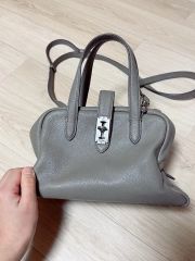 hamano ペアシェイプ ハンドバッグ レザー グレー - メルカリ