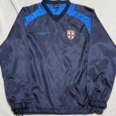 レア、美品☆UMBRO 00'sイングランド代表スウェットASIA L 紺×水色
