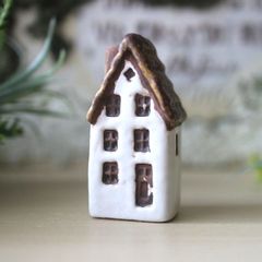 handmade ガーデンハウス オブジェ セメント製 ダークグリーンハウス