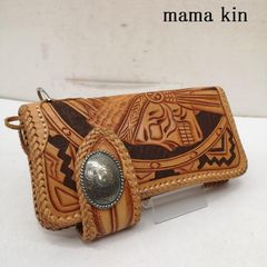 MAMA KIN'】カービングウォレット おまけレザーウォレットチェーン付き