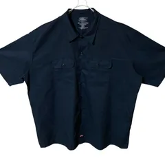 CHM Dickies ワークシャツ 半袖 ネイビー ブラック 3XL メンズ レディース ユニセックス 古着 ディッキーズ ビッグサイズ 無地 ワークウェア オーバーサイズ