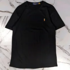 POLO RALPH LAUREN CUSTOM SLIM FIT S/S TEE M ポニーロゴ刺繍 ブラック シングルステッチ
