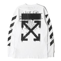 未使用タグ付き】OFF-WHITE ペイントクロスアロー ロンT 長袖Tシャツ 