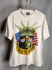 ザビーチボーイズ プロモーションT 90s クランチャーズ 自由の女神 ダブルネーム コラボ 企業Tシャツ 宣伝 アドT 古着 ヴィンテージ ビンテージ 当時物 MADEINUSA アメリカ製 USA製 シングルステッチのサムネイル