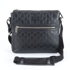 美品✨】グッチ ショルダーバッグ シェリーライン シマレザー GG柄 黒