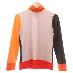 ユニクロ UNIQLO マルニ MARNI Tシャツ ヒートテック タートルネック 長袖 カラーブロック L 茶色 ブラウン ピンク /SD ■ECF004