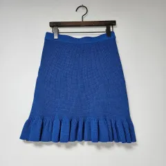 新品) サンドロ SANDRO ブルー ニット フリル スカートのサムネイル