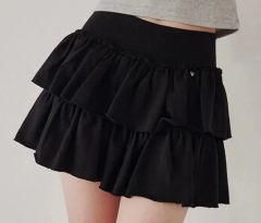 Ribbon brooch frill mini skirt【ブラック】 - メルカリ