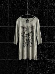GRANCY スカル スタッズTシャツ ベージュ y2k グランジ - メルカリ