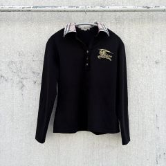 バーバリー リブポロトップス ノバチェック シルバー金具 ロゴ y2k