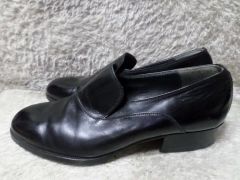 黒レザー 革靴 ヒールブーツ イタリアメイド - メルカリ