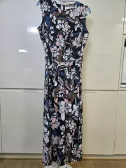 花柄ロングジャンプスーツ スリーブレス