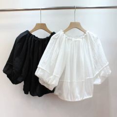 定価22,000円 新品タグ付き☆yoli シンプルフリルブラウス オフ 