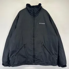 古着 コロンビア Columbia ジャケット フルジップ フリースライナー ワンポイントロゴ刺繍 XL  ブラック系 メンズ