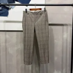 (27インチ) ZARA ザラ レディース カジュアル CHECK 9分 スラックス パンツ ズボン