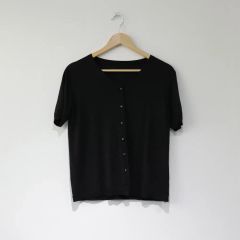PAULE KA（ポールカ）フランス製 半袖ニットカーディガン 黒 M - メルカリ