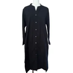 【鎌倉シャツ×ViS】メーカーズシャツ鎌倉 ロング シャツワンピース ブラック 長袖 美品 Mサイズのサムネイル