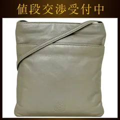 ロエベ ミニ ショルダーバッグ メタリック シルバー アナグラム 美品 ポシェット ナッパ レザー 中古 LOEWE