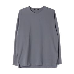 美品】ツキドットエス 長袖 Tシャツ コットン クルーネック 日本製 灰 